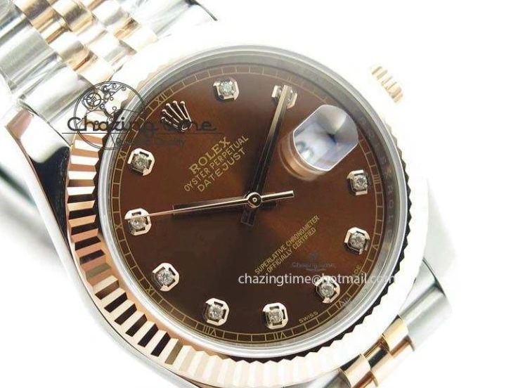 MiroTime 0313 Vibrant DateJust 41mm 126303 Noob 1:1 Best Edition RG Wrapped Brown Diam Dial Fluted Bezel On Jubilee Bracelet A 3781